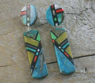 Native American Earrings - Chris Nieto Inlay